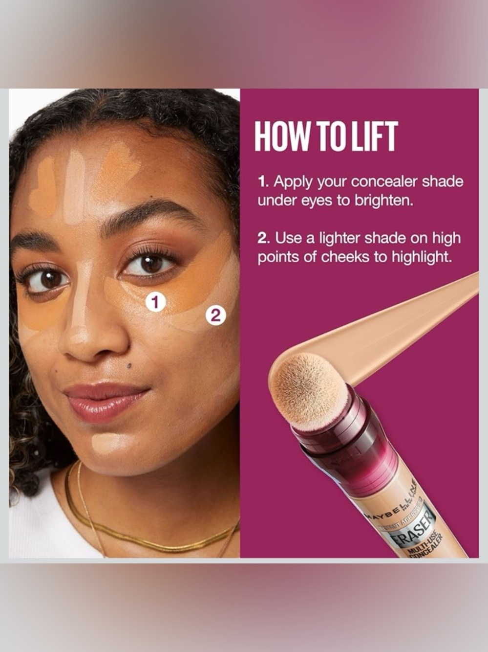 NWT- Maybelline Instant Age Rewind Eraser Dark Circles Multi-Use Concealer 144 - Picture 5 of 10